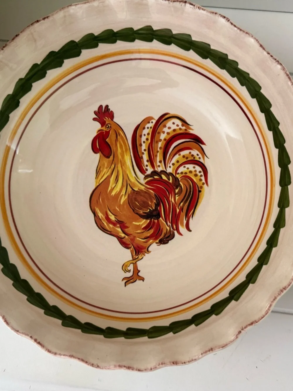 Williams Sonoma Tuscan Rooster Ceramic Bowls Set 2